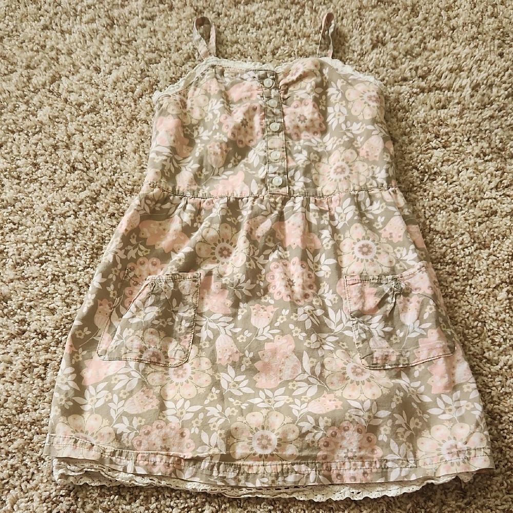 Old Navy Pink and Cream Floral Kids Dress